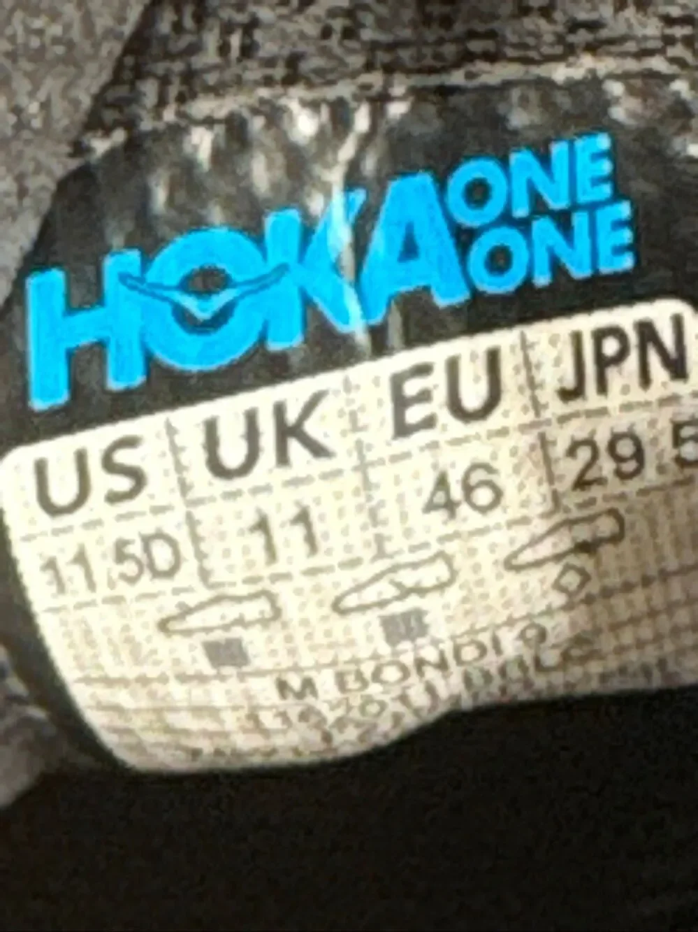 Hoka One One Bondi 9 Mens Size 11.5D Running Shoes Triple Black No Insoles